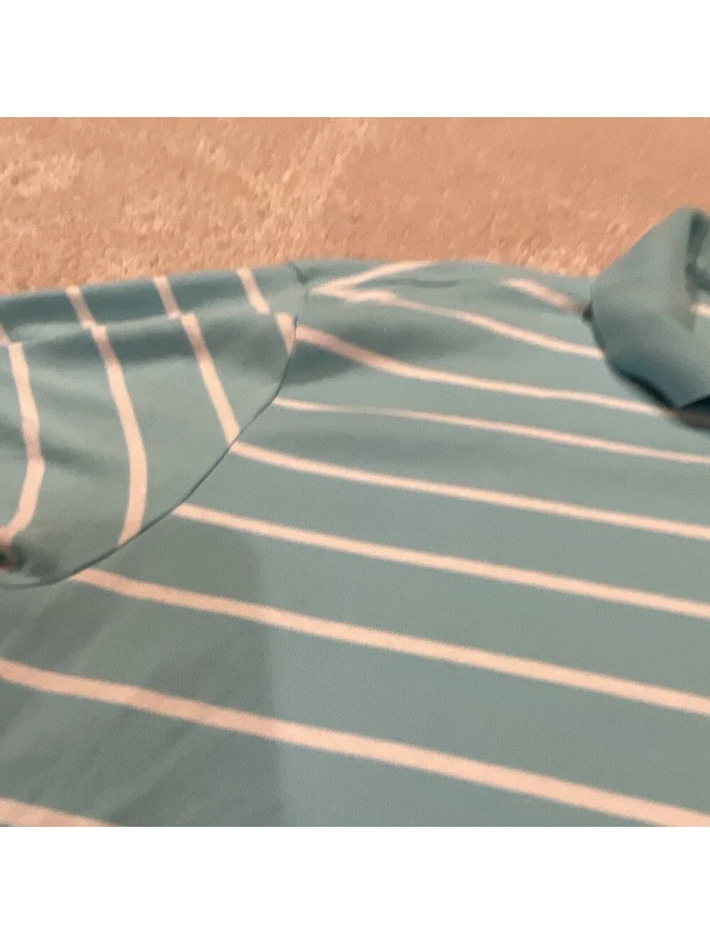 Polo Ralph Lauren Men's XL Polo Blue/White Striped Short Sleeve Pony Logo Button